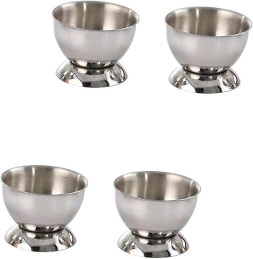 Eierdopjes Houder Eierstandaard Kopjes Ontbijt Serveren Roestvrijstalen Design 4.8 x 4.8 x 3.5 cm Zilverkleurig