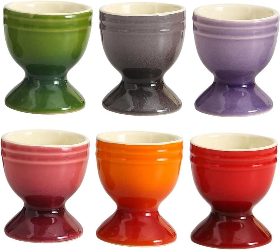 Eierdopjes Keramiek Eierhouders Ontbijt Eierdopjes Ontbijt Serveren Antislip Basis 6.5x2cm Multicolor