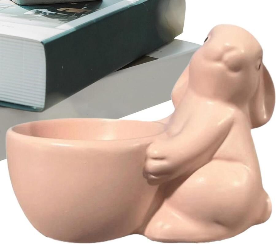 Eierdopjes Konijn Eierhouder Hars Paasdecoratie Vochtbestendig Materiaal 8 x 6 cm Niet gespecificeerd