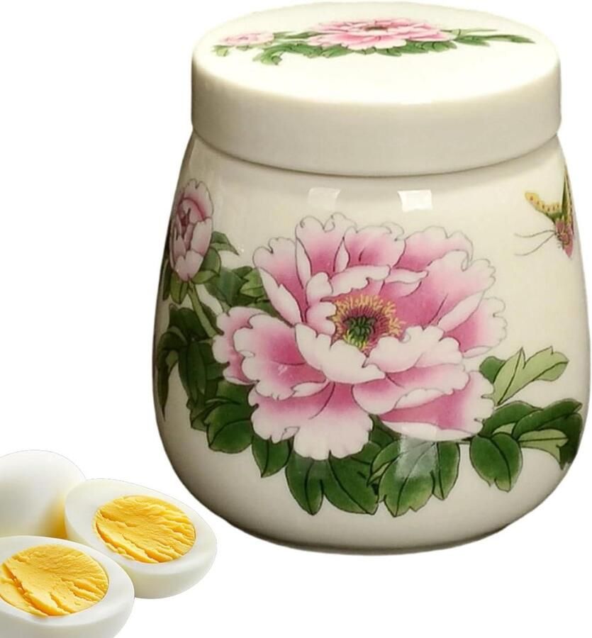 Eierdopjes met Deksel Keramische Bekers Ontbijt Serveren Elegant Keramisch Ontwerp 220 ml Meerkleurig