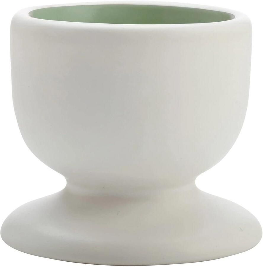 Eierdopjes Porselein Set van 1 Ontbijt Serveren Kleuraccent Binnenkant 5 cm Mintgroen