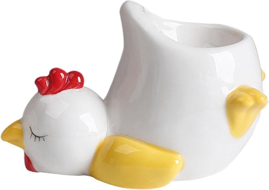 Eierdopjes Set Ei Houders Ontbijt Presentatie Vrolijke Dier Vormen 11x7 cm Meerkleurig
