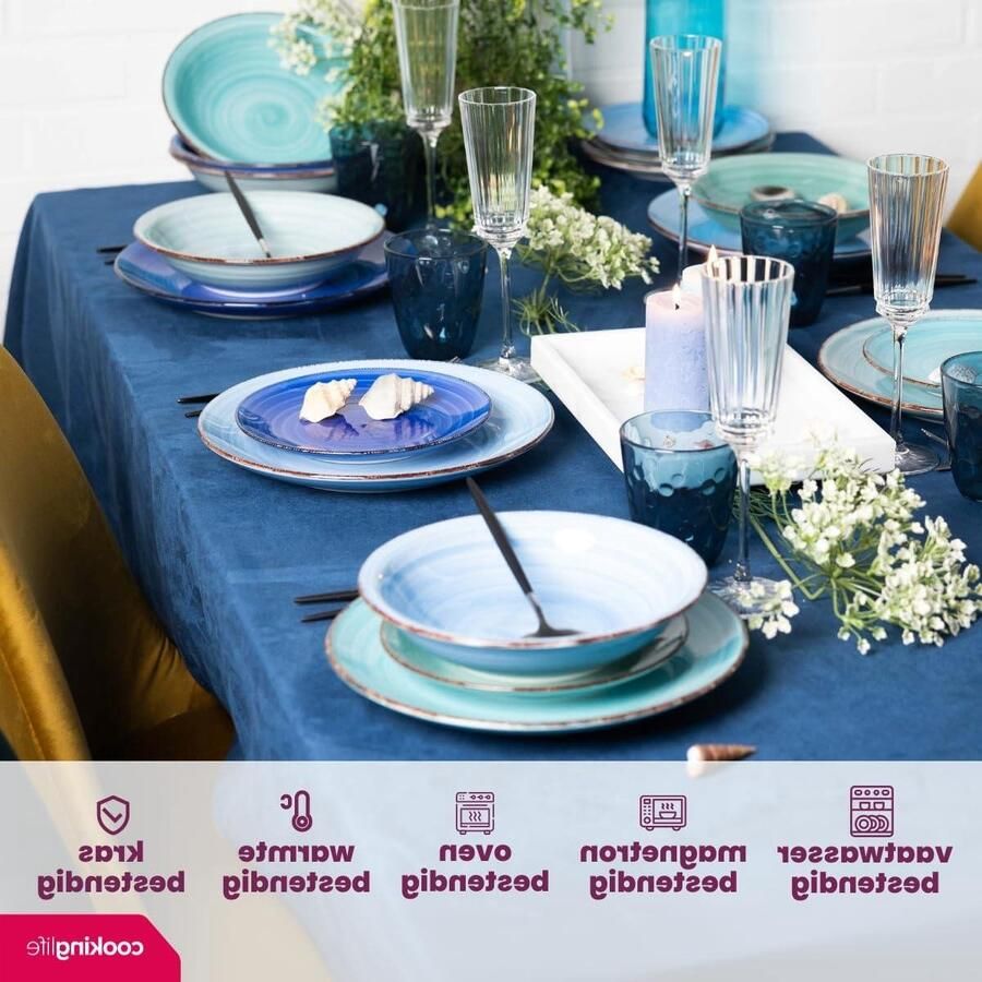 Eierdopjes Set Ei Houders Ontbijt Serveren Vaatwasserbestendig 6 stuks Blauw