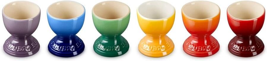 Eierdopjes Set Eierdopjes Houder Ontbijten Krasbestendig Glazuur 6 stuks Multicolor