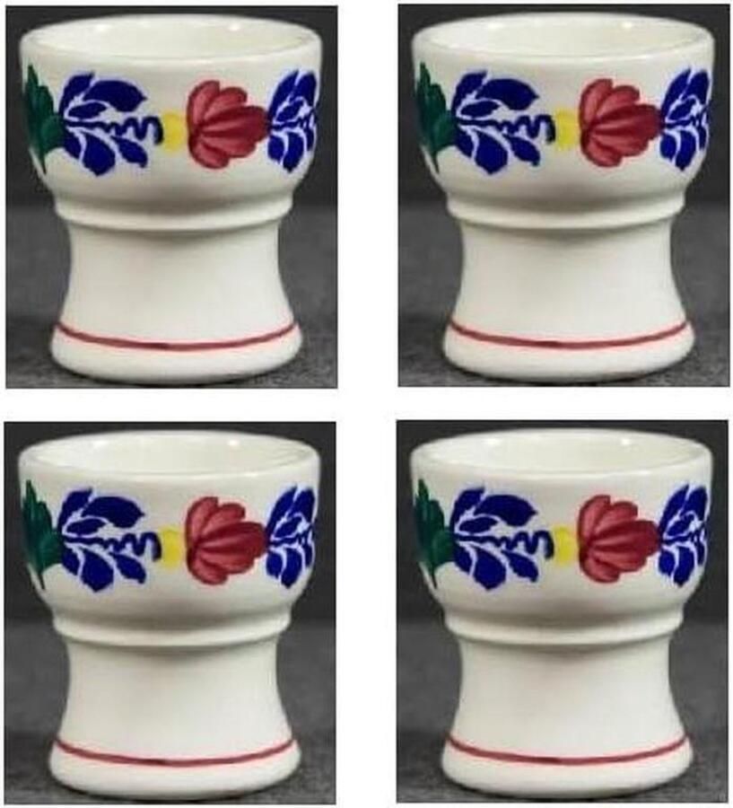 Eierdopjes Set Eierhouders Basis Ontbijt Serveren Traditioneel Decor 4 Stuks Multicolor