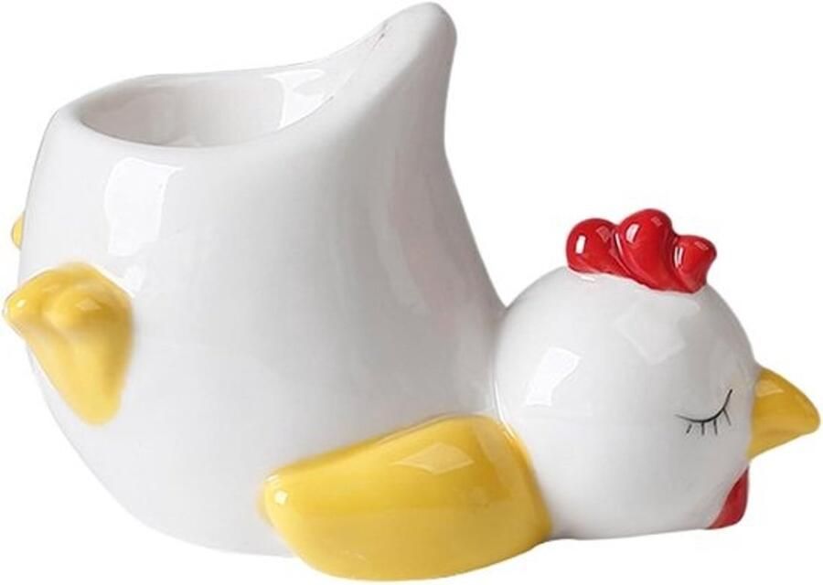Eierdopjes Set Eierhouders Bekers Ontbijt Keuken Keramiek Kip Eend 11cm 10cm Blauwgroen