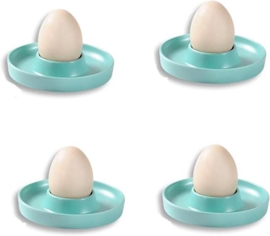 Eierdopjes Set Eierhouders Eierstandaard Ontbijt Serveren Met Opvangrand 4 stuks Blauw