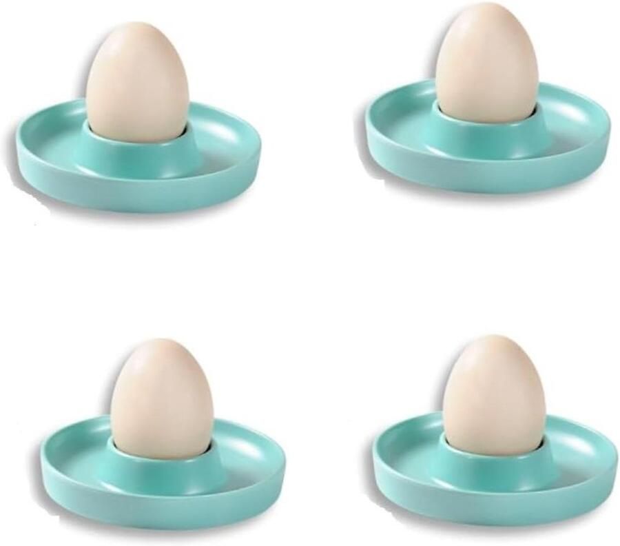 Eierdopjes Set Eierhouders Eierstandaard Ontbijt Serveren Met Opvangrand 4 stuks Blauw