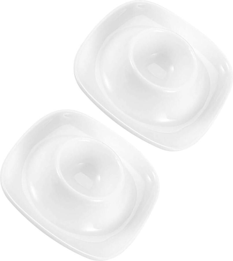 Eierdopjes Set Eierhouders Keramiek Ontbijt Serveren Stabiele Basis 9.5x9.5 cm Wit