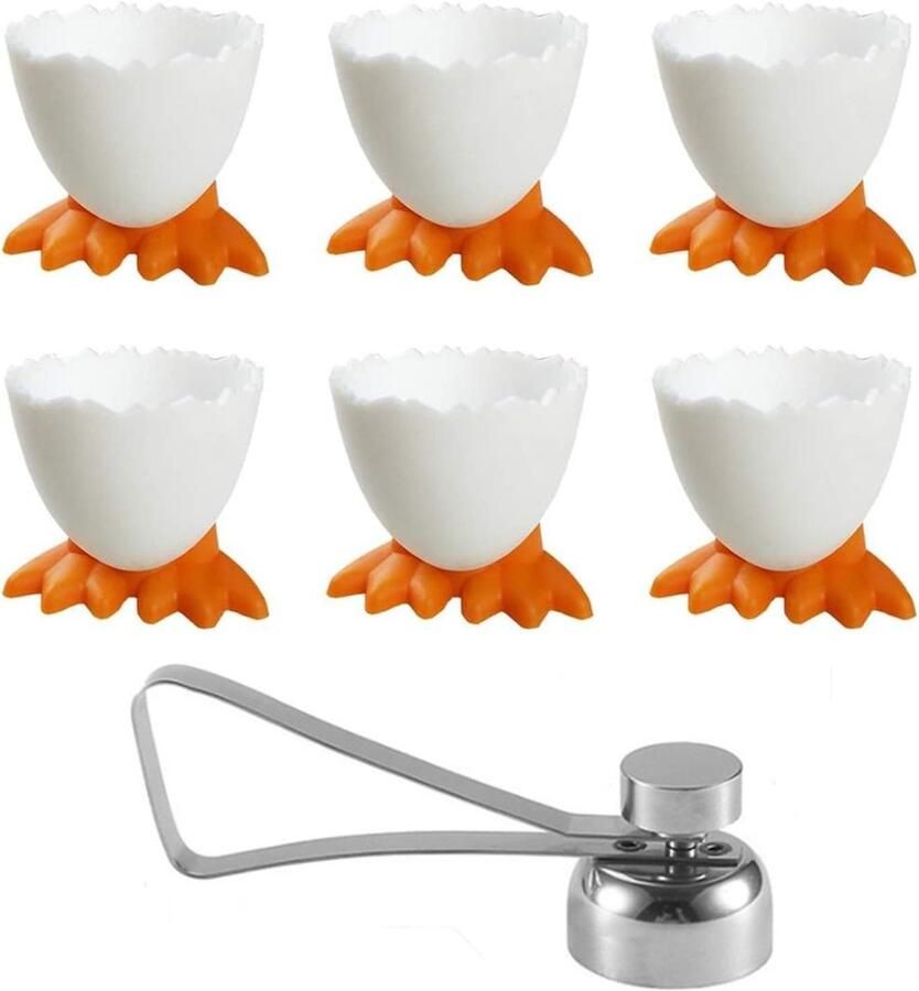 Eierdopjes Set Eierhouders Keuken Ontbijt Serveren Onbreekbaar PP Materiaal 6 stuks Wit