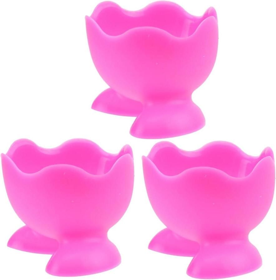 Eierdopjes Set Houder Bakje Ontbijt Serveren Flexibel Siliconen Materiaal 5 x 4 x 4 cm Rood