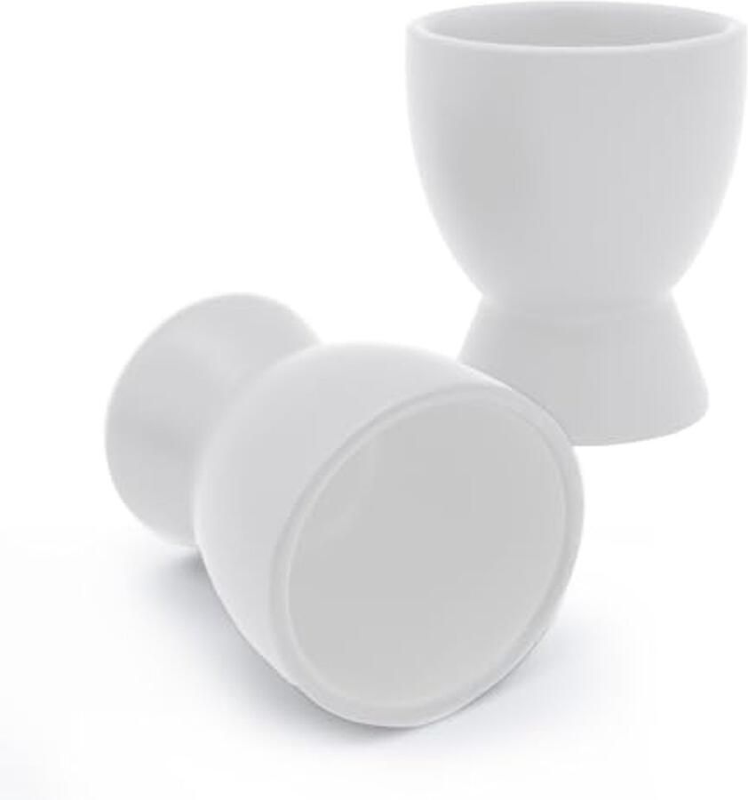 Eierdopjes Set Keramische Houders Stijlvol Ontbijten Klassiek Design 8 Stuks Mat Wit