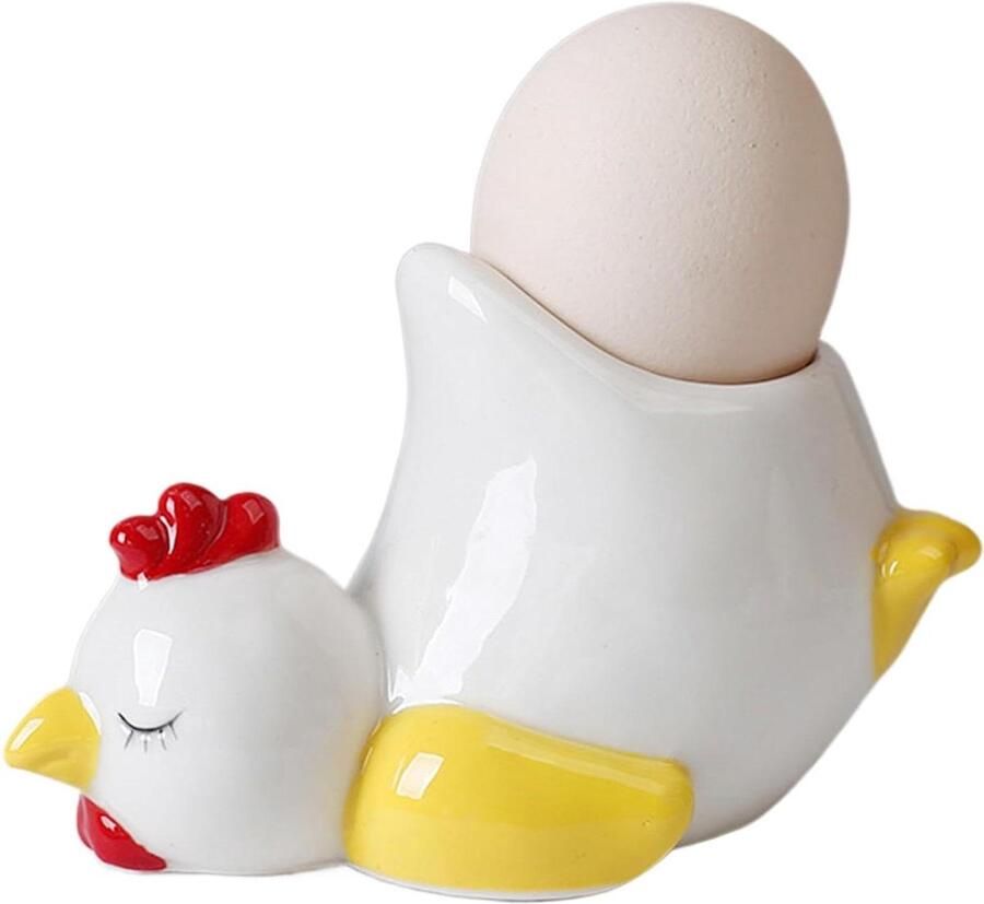 Eierbekers Keramiek Eierhouders Dier Ontbijt Serveren Creatief Ontwerp 11 cm Lengte Wit