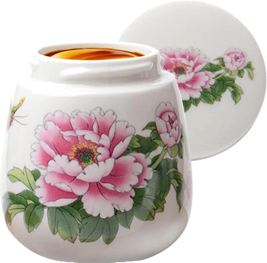 Eierdopjes Set Kookbekers Ontbijt Bereiden Lekvrij Deksel 220 ml Pastel Pioen