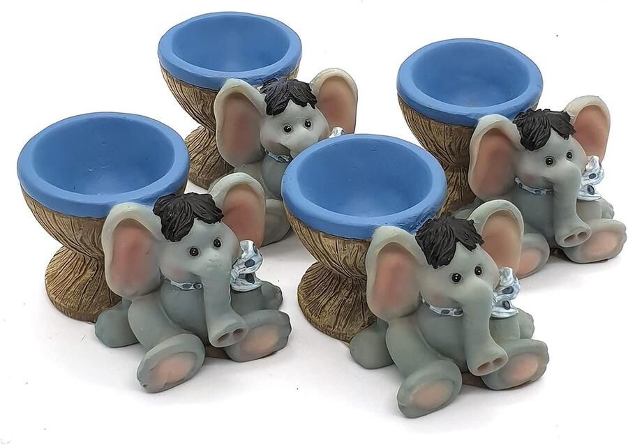 Eierdopjes set met olifantjes decoratie Eier dopjes 4 stuks GerichteKeuze