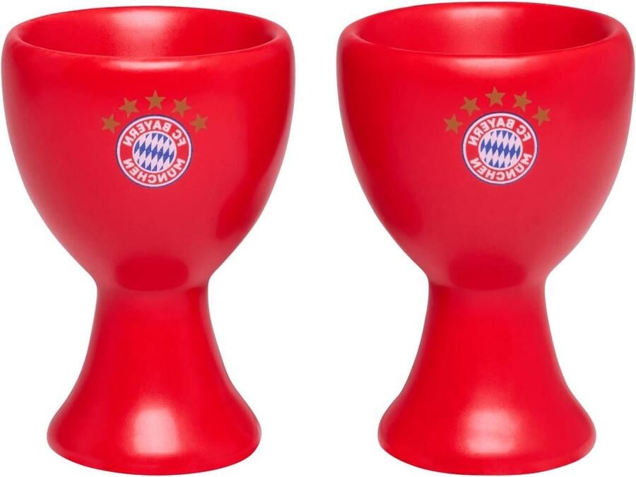 Eierdopjes Set Ontbijt Houder Ontbijt Genieten Voetbal Thema Set van 2 Rood