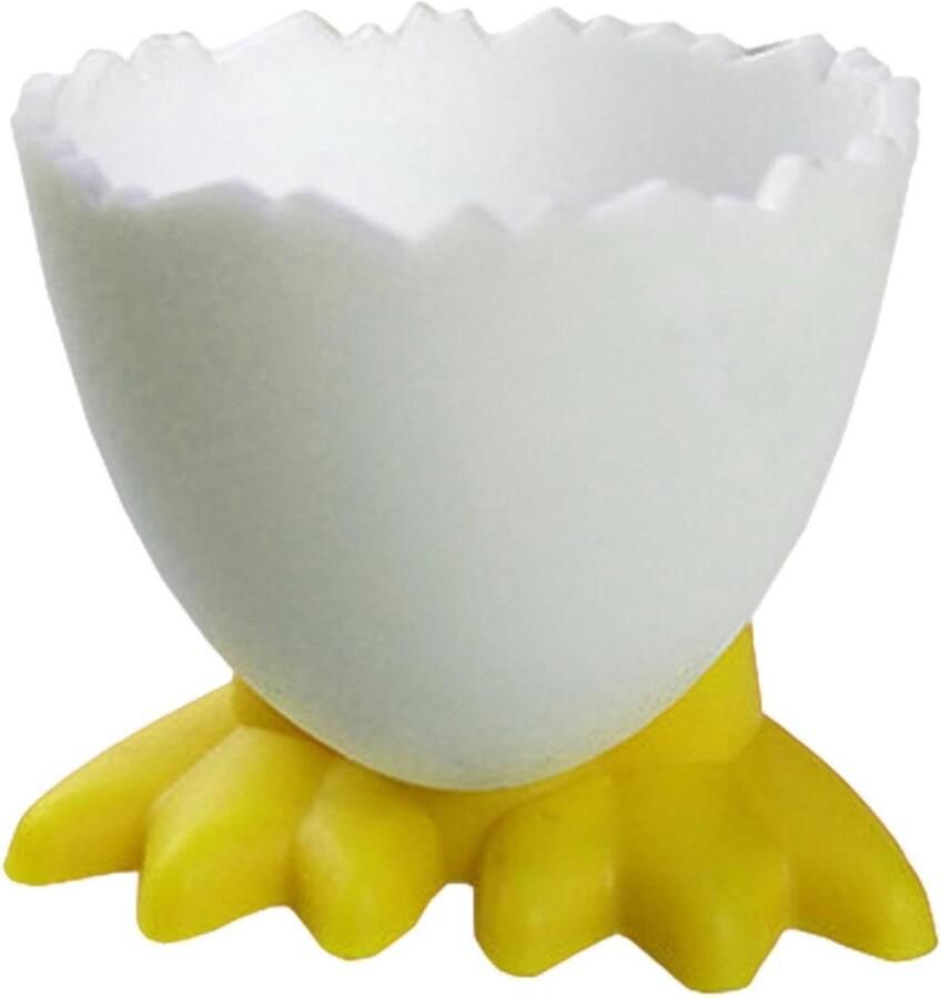 Eierdopjes Set Paasei Houders Ontbijt Presentatie Schattig Kippenpoot Design 6 Stuks Geel