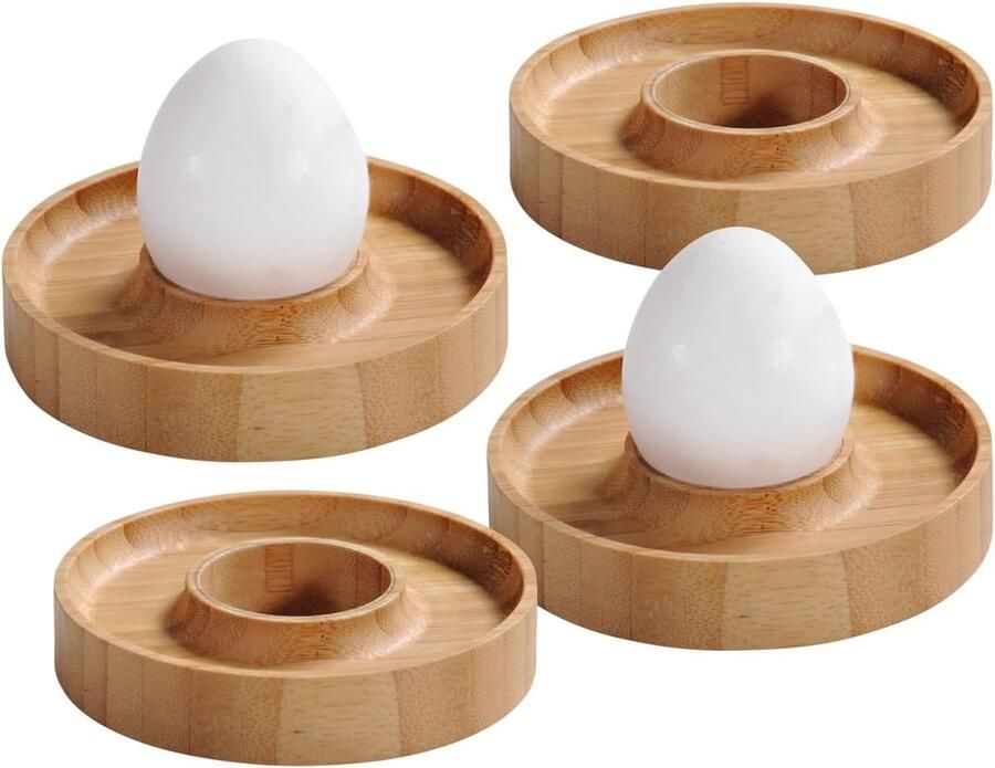 Eierdopjes set van 4 materiaal: bamboe afmetingen: Ø 10 cm hoogte: 2 cm bruin 58165