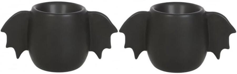 Eierdopjes Vleugels Gothic Servies Bijzonder Ontbijt Uniek Vleugel Design 6.5 x 11 x 6.5 cm Zwart