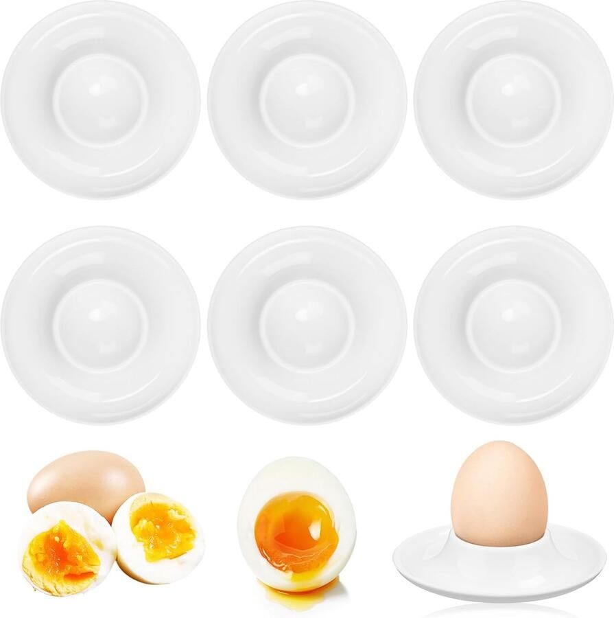 Eierdopjes wit grappige eierdopjes 6 stuks eierhouder voor ontbijt keuken eetkamer
