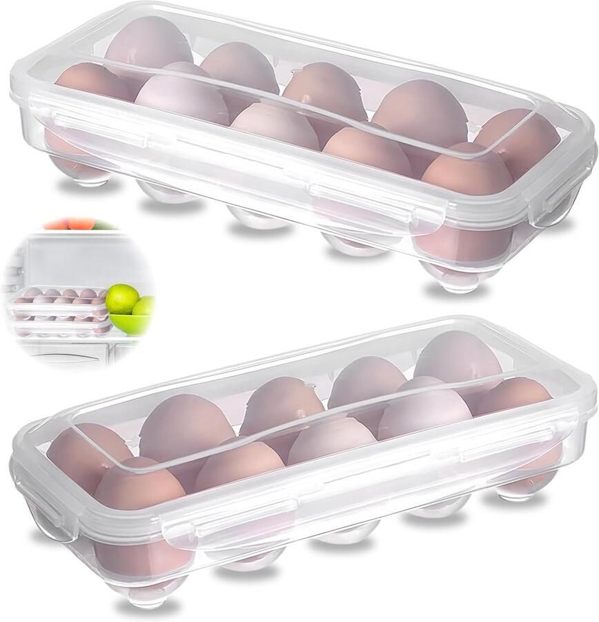 Eierdozen Eierhouders Eieren Bewaren Temperatuurbestendig 10 Eieren Transparant