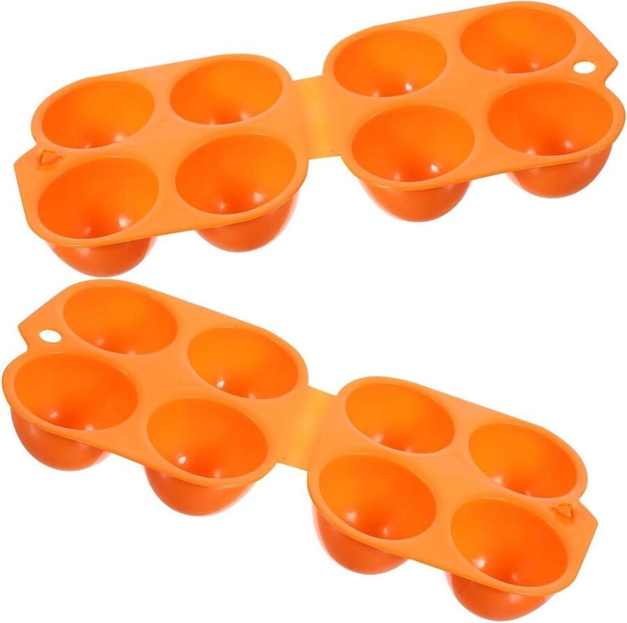 Eierdozen Houder Bewaarbox Eieren Koelkast Organisatie Veilige Opslag 2 Stuks Oranje