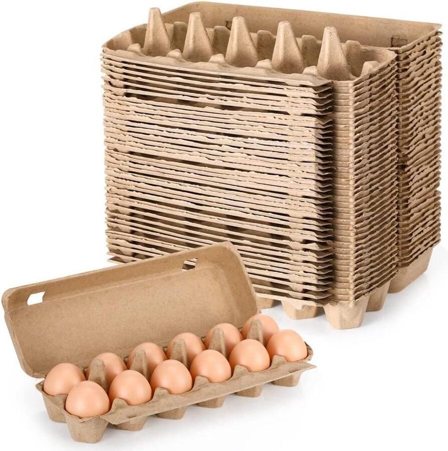 Eierdozen Karton Pulp Houder Eieren Opslag Verdikt Ontwerp 20 Stuks Geel