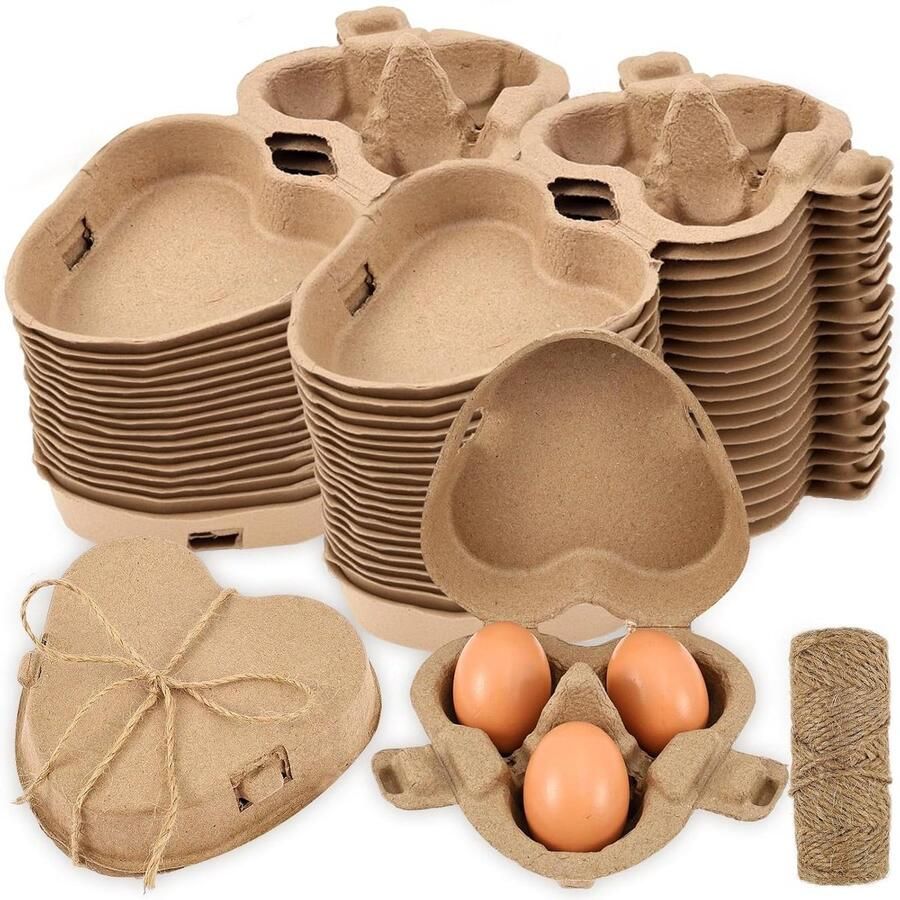 Eierdozen Papieren eierhouders Eieren bewaren Hartvormig design 3 stuks Niet gespecificeerd