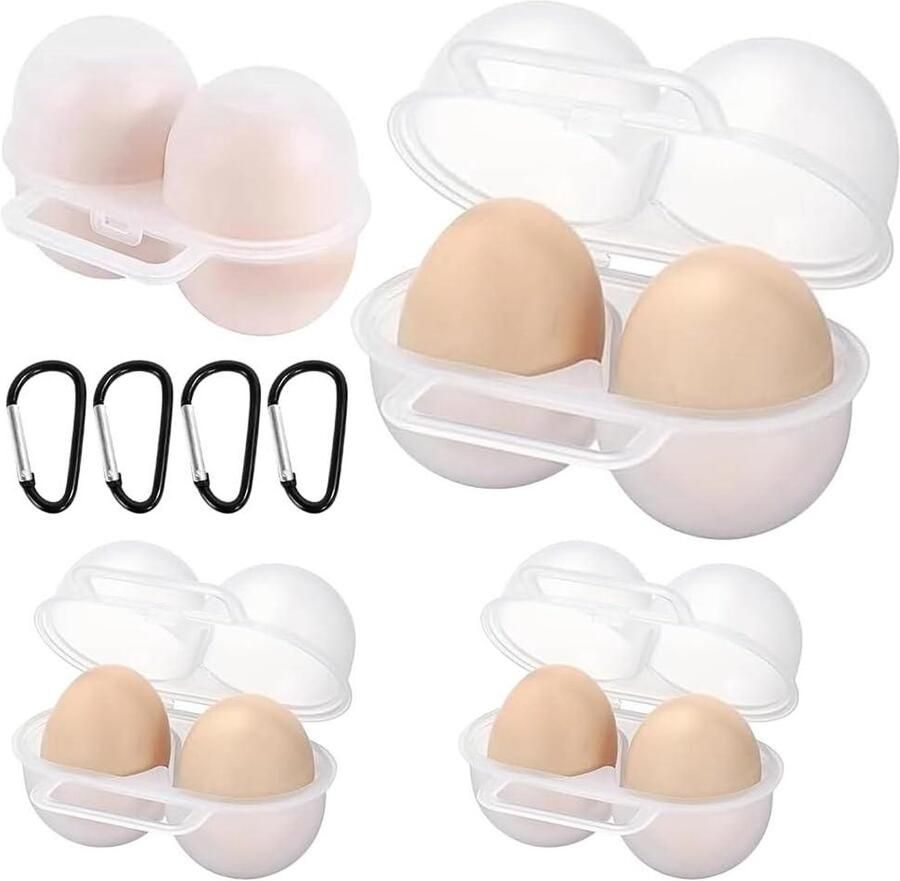 Eierdozen Set Eierhouders Draagbaar Eieren Vervoeren Maximale Breukbescherming 4 Stuks Blauw