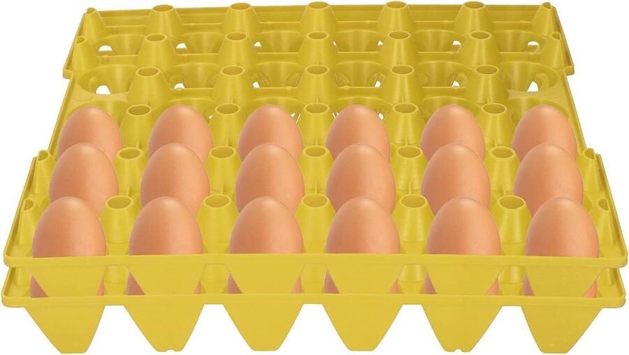 Eierdozen Set Eierhouders Opslag Transport Stapelbaar Ruimtebesparend 30x30x7 cm Geel