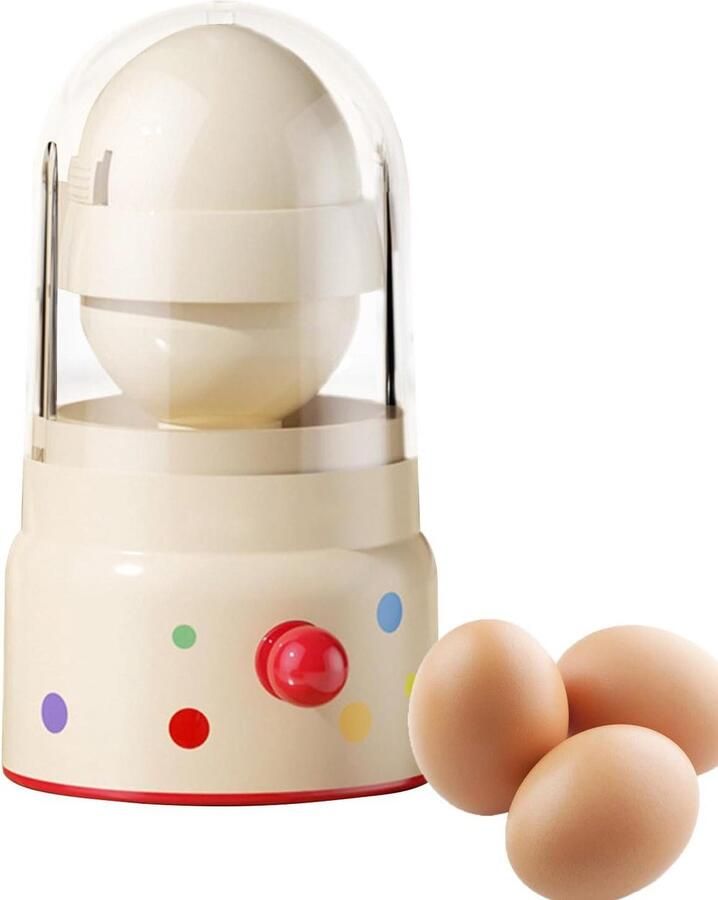 Eierdraaier Eiermixer Schudder Gouden Eieren Maken Ergonomische Handgreep 15.5 x 8 cm Crèmekleurig