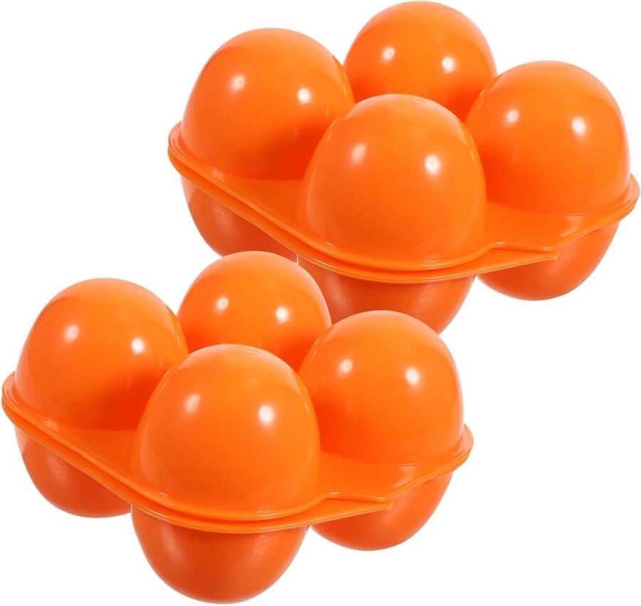 Eierdrager Camping Eierdispenser Houder Eieren Vervoeren Waterbestendig Ontwerp 2 Stuks Oranje