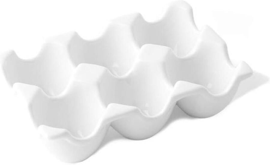 Eierdrager Snack Line Eierdoos Ontbijt Serveren Vaatwasserbestendig 15x10x4 cm Wit