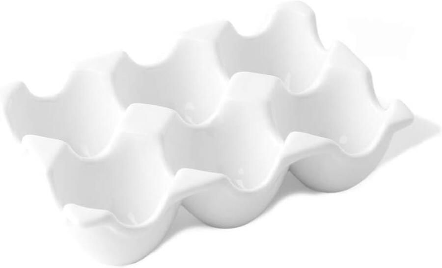 Eierdrager Snack Line Eierdoos Ontbijt Serveren Vaatwasserbestendig 15x10x4 cm Wit