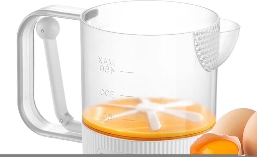 Eieren Mixer Beker Klopper Schuimer Keuken Bakken Semi-Automatisch 18.5 cm Wit
