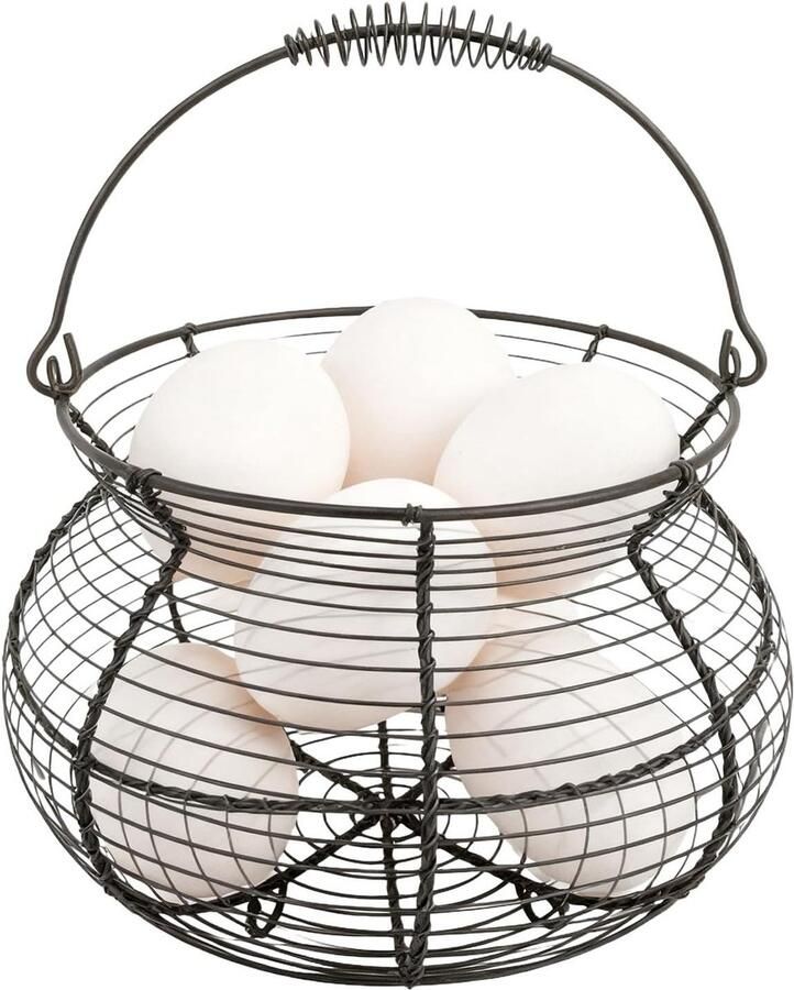 Eier Mand Draadmand Decoratie Keuken Organisatie Roestbestendig Ontwerp 20 cm Zwart