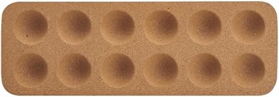 Eierhouder 12-gaats van kurk Herbruikbaar voor koelkast en aanrecht 30 x 10 cm