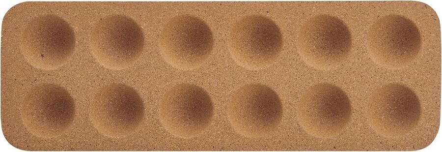 Eierhouder 12-gaats van kurk Herbruikbaar voor koelkast en aanrecht 30 x 10 cm