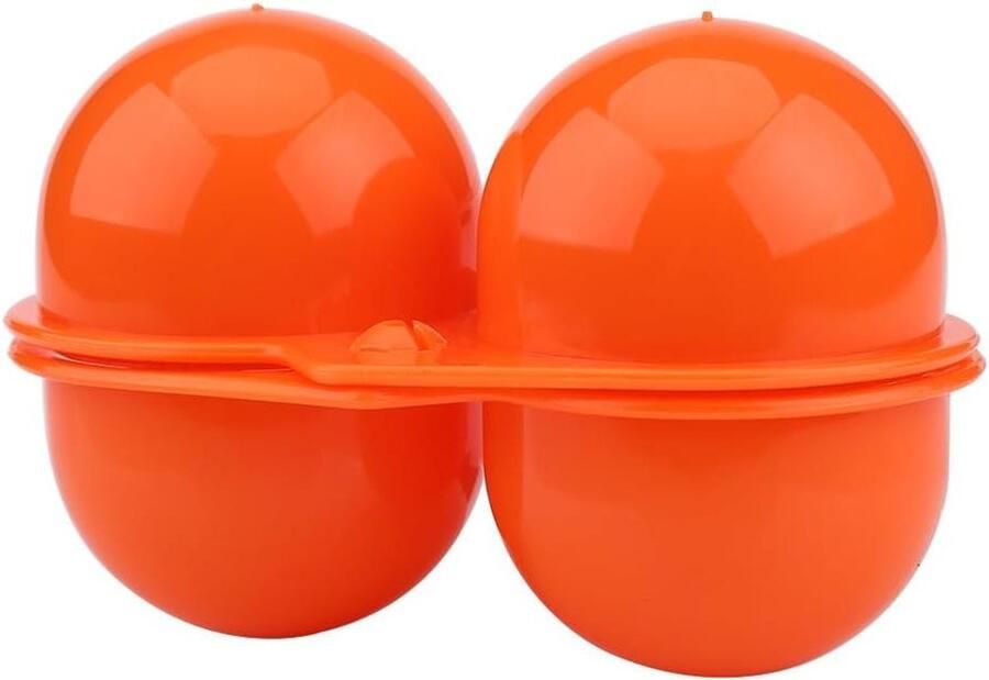 Eierhouder 2 stuks Eierdoos Camping Picknick en Buiten Veilig Dubbel Ontwerp 11.5x7.5 cm Oranje