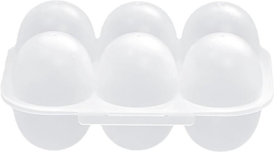Eierhouder 6 vakjes Eierdoos container Eieren bewaren Stofdichte opslag 23 x 14 x 6 cm Transparant