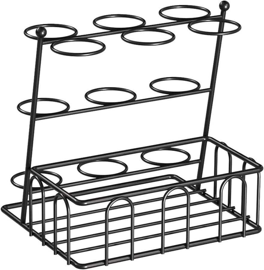 Eierhouder Keuken Eierrek Metaal Eieren Bewaren Open Lucht Circulatie 17x19x17 cm Zwart