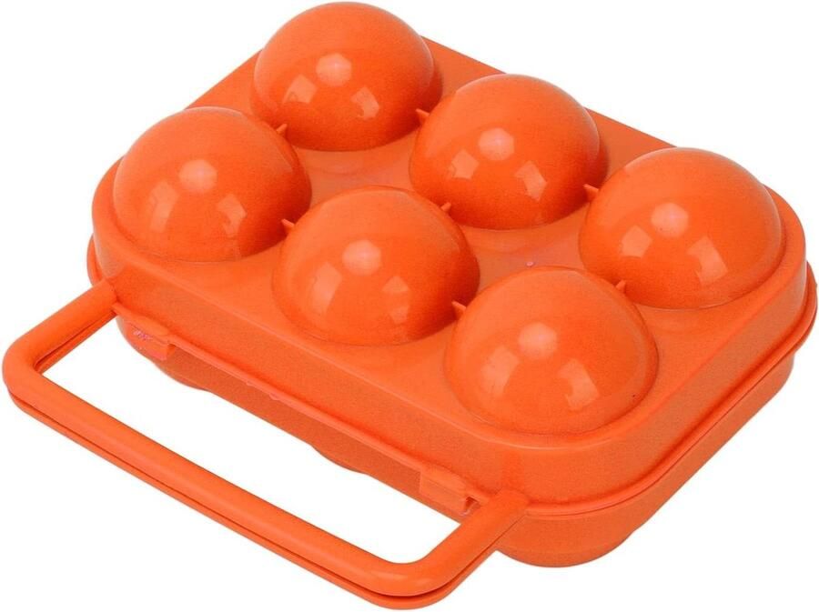 Eierhouder ABS Eierkoffer Eierbox Eieren Vervoeren Onbreekbare Constructie 6 Eieren Oranje