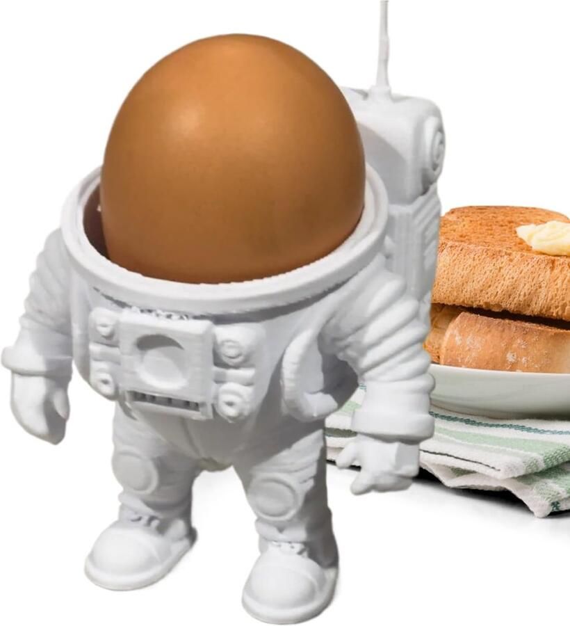 Eierhouder Astronaut Beker Ontbijt Presentatie Creatief Ruimteontwerp 67 x 77 x 101 cm Wit