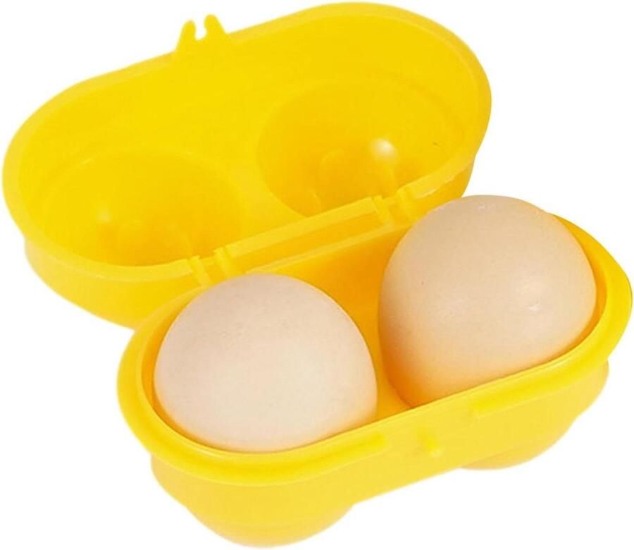 Eierhouder Camping Eierbox Reis Eieren Vervoeren Schokbestendig Ontwerp Voor 2 Eieren Geel