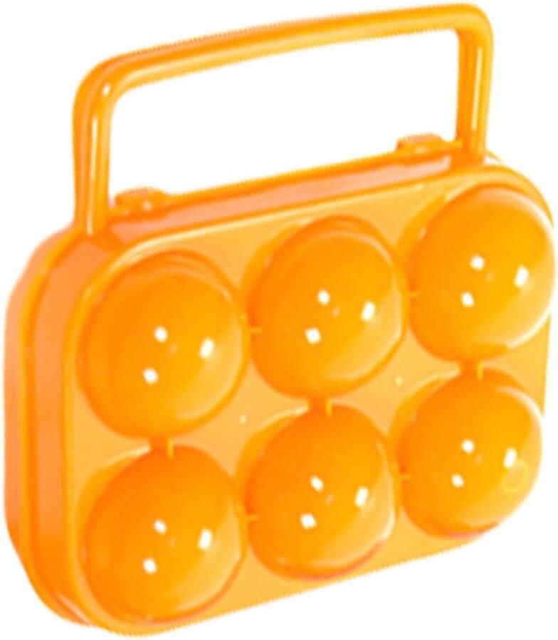 Eierhouder Camping Draagbare Eierbox Buiten Eten Voorkomt Breken 6 Eieren Oranje