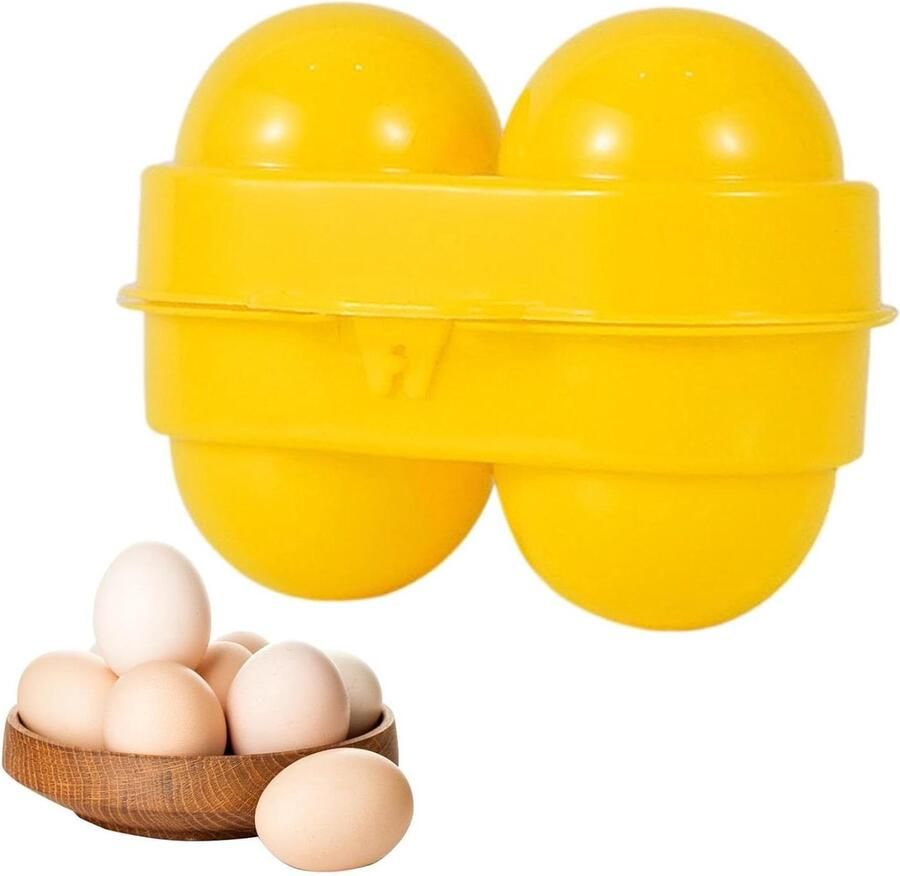 Eierhouder Camping Eierbox Eierhouder Eieren Vervoeren Schokbestendige Bescherming 2 Eieren Geel