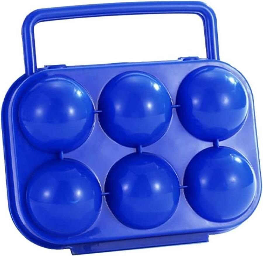 Eierhouder Camping Eierdoos Outdoor Eieren Vervoeren Met Handvat 6 Eieren Blauw