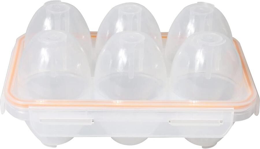 Eierhouder Camping Opbergdoos Eieren Draagbaar Transport Schokbestendig Lekvrij 192 x 87 x 134 mm Transparant