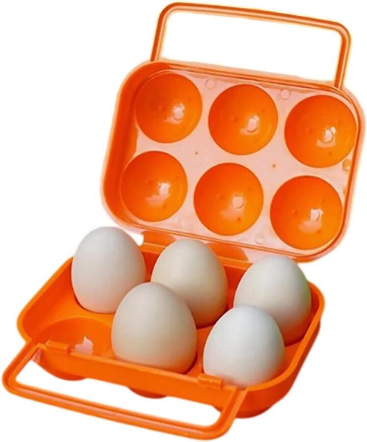 Eierhouder Draagbare eierbox Veilig transport Schokbestendig ontwerp 6 vakken Wit