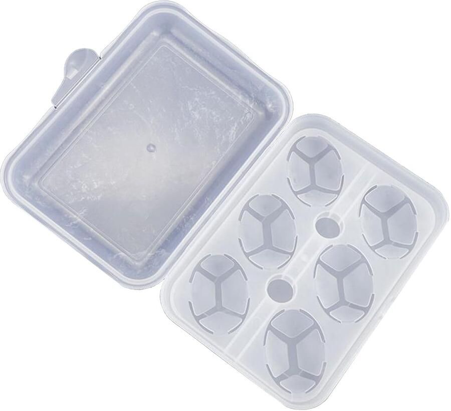 Eierhouder Draagbare Tray Eieren Meenemen Schokbestendig Ontwerp 6 Eieren Wit